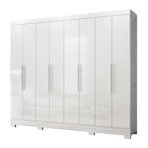 Guarda Roupas Casal 8 Portas 4 Gavetas Diplomata Moval Branco