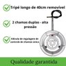 Fogareiro Alumínio Alta Pressão Dupla Chama C- Tripé 40cm - 2