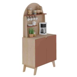Buffet Cantinho do Café 2 Portas Viena Naturale e Terracota 80cm - 2