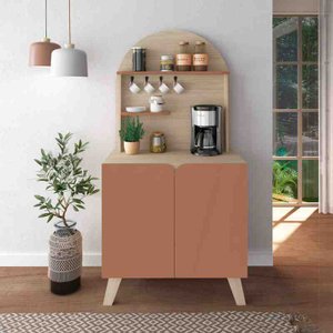 Buffet Cantinho do Café 2 Portas Viena Naturale e Terracota 80cm