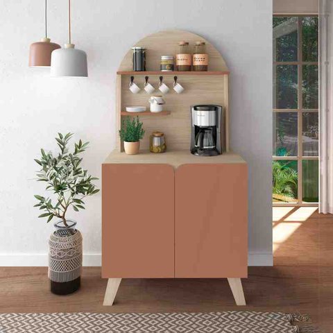 Buffet Cantinho do Café 2 Portas Viena Naturale e Terracota 80cm