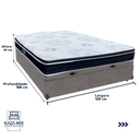 Ver imagem 3 de Cama Box Baú Cinza e Colchão Orthosono D33 com Pillow Top Viúvo Anjos