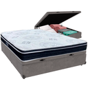 Ver imagem 1 de Cama Box Baú Cinza e Colchão Orthosono D33 com Pillow Top Viúvo Anjos