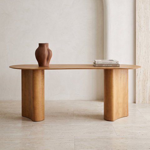Aparador em Lâmina de Madeira Tauari com Design Orgânico Wave Oona Design Mel