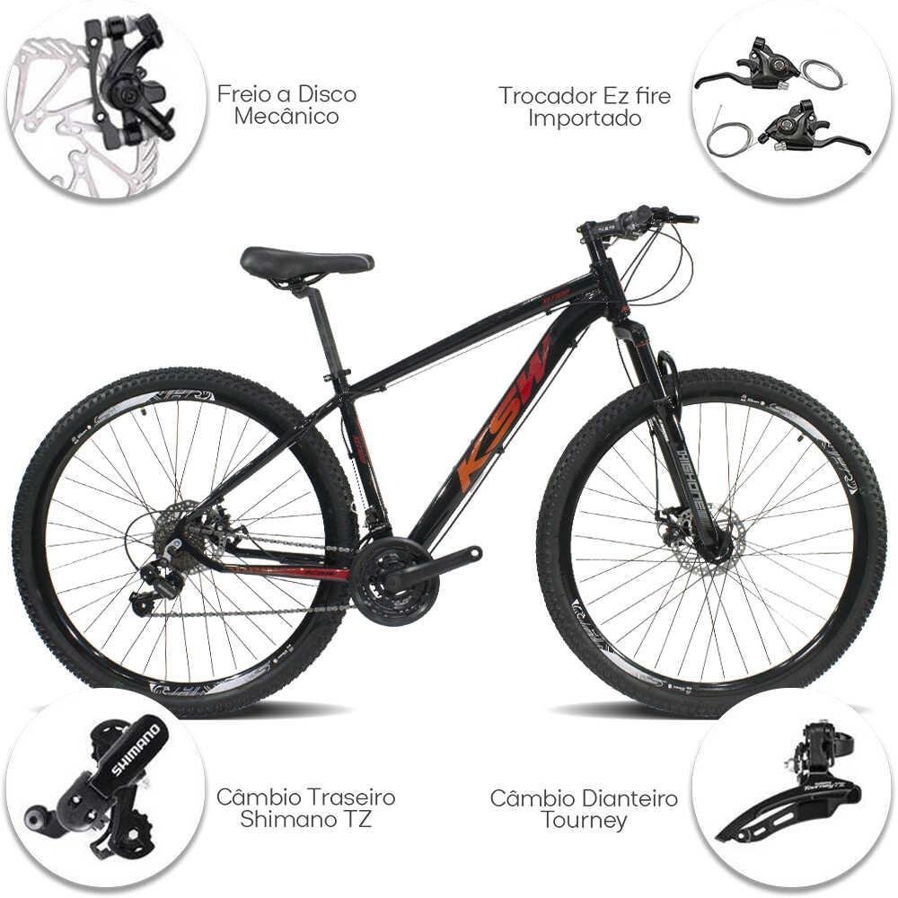 Bicicleta Aro 29 Ksw XLT 100 Câmbios Shimano 21v Freio a Disco Alumínio - 17 - 2