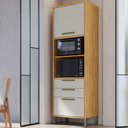 Ver imagem 1 de Torre Quente Syrah 2 Portas 2 Gavetas 100% Mdf Amêndoa/off White - Rio Doce