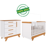 Quarto Bebê Completo Berço Mini Cama e Cômoda Retrô 100% Mdf Faura - 2