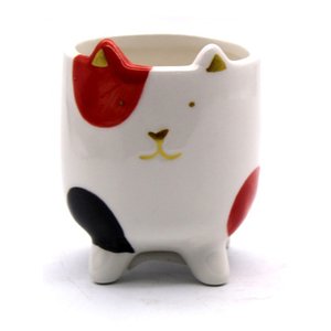 Caneca de Gatinho Ornamento de Porcelana Enfeite 9cm