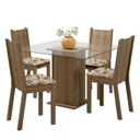 Ver imagem 2 de Conjunto Sala de Jantar Madesa Maya Mesa Tampo de Vidro com 4 Cadeiras Rustic/lírio Bege Cor:rustic/