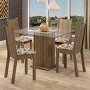 Ver imagem 1 de Conjunto Sala de Jantar Madesa Maya Mesa Tampo de Vidro com 4 Cadeiras Rustic/lírio Bege Cor:rustic/