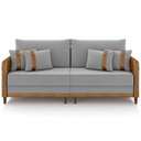Ver imagem 3 de Sofá 3 Lugares Sala de Estar Living 232cm Asbury K01 Veludo Cinza Claro Couríssimo Camel - Lyam