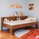 Ver imagem 1 de Cama Solteiro com Prateleiras Nogal San Diego Art In Móveis