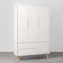 Ver imagem 6 de Kit Quarto Theo com Pés Retrô Natural - Berço + Cômoda 6 Gavetas + Guarda-Roupa 3 Portas + Poltrona