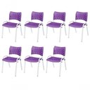 Ver imagem 1 de Cadeira Iso Base Branco Escola, Escritório Violeta Kit 7 Un
