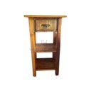 Ver imagem 2 de MESA DE CANTO Mesinha Lateral Madeira Demolição Prateleira Gaveta