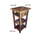 Ver imagem 3 de MESA DE CANTO Mesinha Lateral Madeira Demolição Prateleira Gaveta