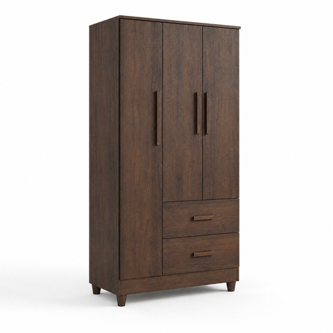 Guarda Roupa Slim 3 Portas 2 Gavetas Café Formimóveis