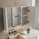 Ver imagem 4 de Espelheira para Banheiro com 2 Portas Branco com Design Moderno
