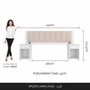 Ver imagem 5 de Cabeceira Estofada Cama Queen Deinze com Led Bco/bouclé Off Whit - M.a Branco/bouclé Off White