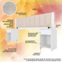 Ver imagem 4 de Cabeceira Estofada Cama Queen Deinze com Led Bco/bouclé Off Whit - M.a Branco/bouclé Off White