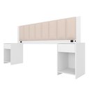 Ver imagem 1 de Cabeceira Estofada Cama Queen Deinze com Led Bco/bouclé Off Whit - M.a Branco/bouclé Off White