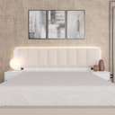 Ver imagem 3 de Cabeceira Estofada Cama Queen Deinze com Led Bco/bouclé Off Whit - M.a Branco/bouclé Off White