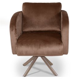 Poltrona Dana Base Giratória Eiffel Champagne Veludo Marrom Acobreado - CasaePoltrona - 1