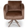 Poltrona Dana Base Giratória Eiffel Champagne Veludo Marrom Acobreado - CasaePoltrona - 1