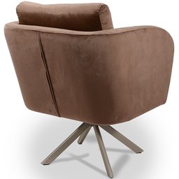 Poltrona Dana Base Giratória Eiffel Champagne Veludo Marrom Acobreado - CasaePoltrona - 6
