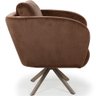 Poltrona Dana Base Giratória Eiffel Champagne Veludo Marrom Acobreado - CasaePoltrona - 5
