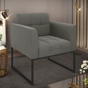 Ver imagem 2 de Poltrona Elisa Suede Base Metálica Industrial Preto - D'Rossi