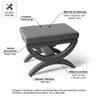 Puff Estofado com Tachas Channel Cinza Escuro - Straub Web - 5