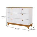 Ver imagem 2 de Conjunto de Berço e Cômoda Biscoito 6 Gavetas MDF 133 cm Branco Acetinado Nature Loja Doce Lar