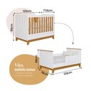 Ver imagem 4 de Conjunto de Berço e Cômoda Biscoito 6 Gavetas MDF 133 cm Branco Acetinado Nature Loja Doce Lar