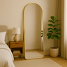 Espelho Base Reta com Moldura Alumínio Dourado Corpo Inteiro 170x70 Cm C/ Suporte de Chão e Parede - 7