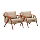 Ver imagem 3 de Conjunto 2 Poltrona Mona Luxo Madeira Maciça Veludo:veludo Bege