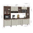 Ver imagem 4 de Cozinha Modulada Completa Fidelitá Lisboa 6 Peças 295cm 15 Portas 3 Gavetas com Tampo