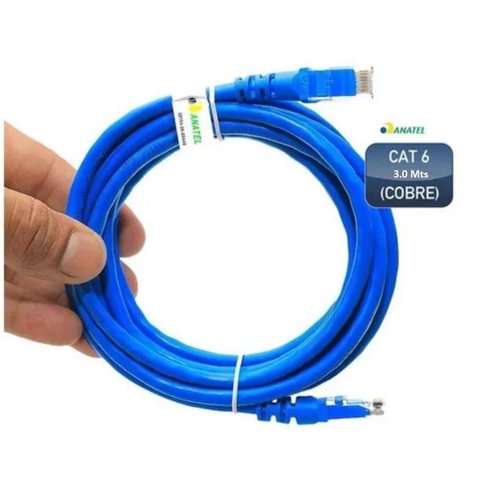 Cabo de Rede Cat 6 2 Metros 2m Patch Cord Rj45 Lan Internet