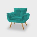 Ver imagem 2 de Conjunto 2 Poltronas Decorativas Para Sala Opala Pés Palito Suede Azul Tifany UlissesDecor