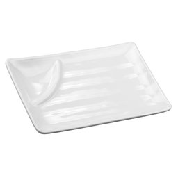 Prato Sushi Sashimi Branco com Porta Molho - 2