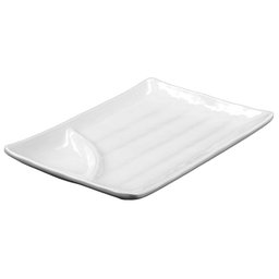 Prato Sushi Sashimi Branco com Porta Molho - 1