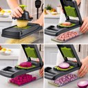 Ver imagem 3 de Cortador de Legumes Multifuncional 16 em 1 com Recipiente Fatiador Ralador Picador Cozinha Utimix