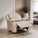 Ver imagem 2 de Poltrona Reclinável Elétrica com Massagem Porta Copos e USB Donatti L07 Couríssimo Bege - Lyam