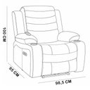 Ver imagem 5 de Poltrona Reclinável Elétrica com Massagem Porta Copos e USB Donatti L07 Couríssimo Bege - Lyam