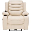 Ver mais imagens de Poltrona Reclinável Elétrica com Massagem Porta Copos e USB Donatti L07 Couríssimo Bege - Lyam