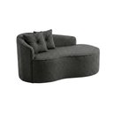 Ver imagem 2 de Sofá Orgânico Curvo Feijão Confortável Sala Estúdio Amore Bouclê Chumbo - Montanari's Decor