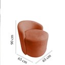 Ver imagem 6 de Poltrona Decorativa Yara Orgânica Veludo Terracota