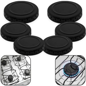 6 Tampas Espalhador Boca de Fogão Atlas Mônaco 4p 2g / Tampinha, Espalhador, Preto Chama, Peça Fogão