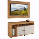 Ver imagem 2 de Rack com Painel para Tv até 55 Polegadas Sinfonia 2 Portas Mel/off White - Viero Móveis