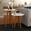 Ver imagem 2 de Conjunto 2 Mesas de Sala Pés Palito Cor Off White